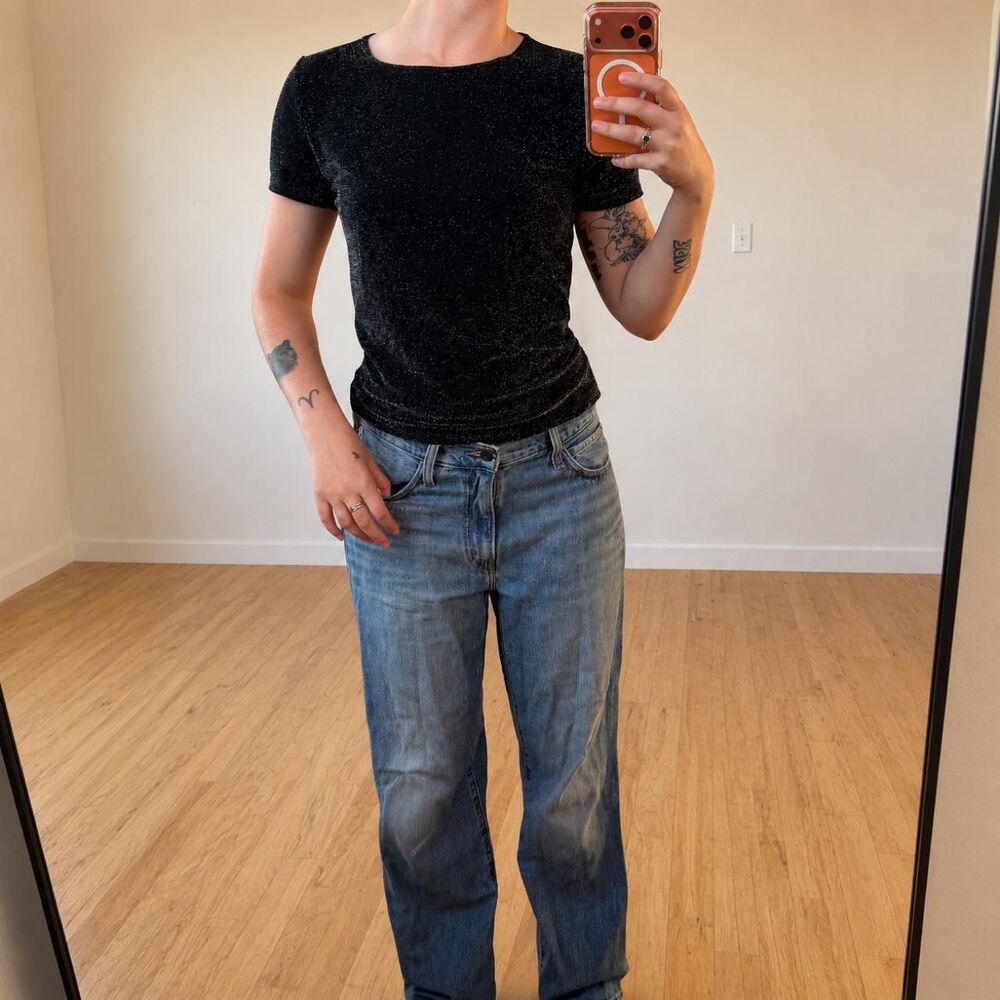 Unbranded Women's Blue and Black Shirt